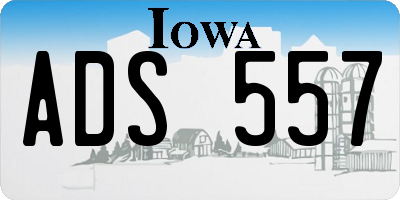 IA license plate ADS557