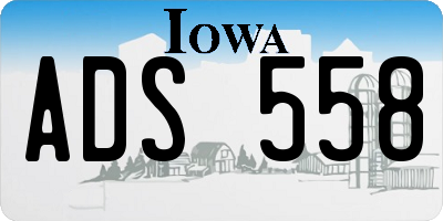 IA license plate ADS558