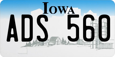 IA license plate ADS560