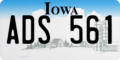 IA license plate ADS561