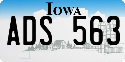 IA license plate ADS563