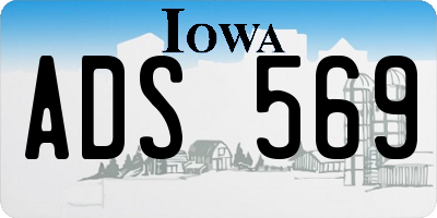 IA license plate ADS569
