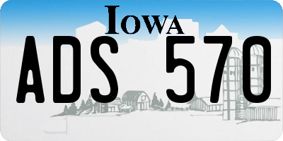 IA license plate ADS570