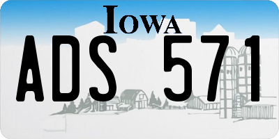 IA license plate ADS571