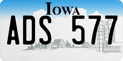 IA license plate ADS577
