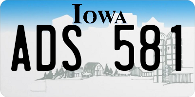 IA license plate ADS581