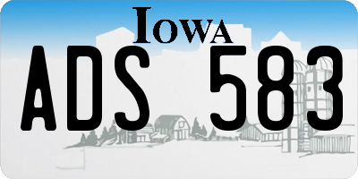 IA license plate ADS583