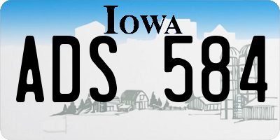 IA license plate ADS584