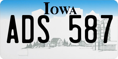IA license plate ADS587
