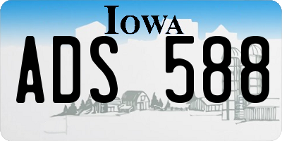 IA license plate ADS588