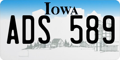 IA license plate ADS589