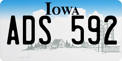 IA license plate ADS592