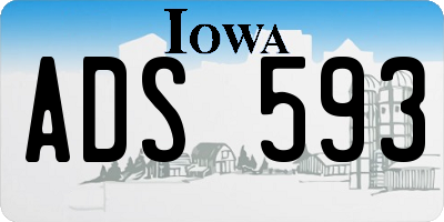 IA license plate ADS593