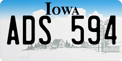 IA license plate ADS594