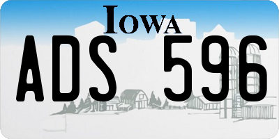 IA license plate ADS596