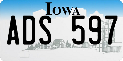 IA license plate ADS597