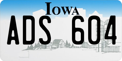 IA license plate ADS604
