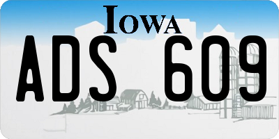 IA license plate ADS609