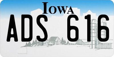 IA license plate ADS616