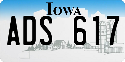 IA license plate ADS617