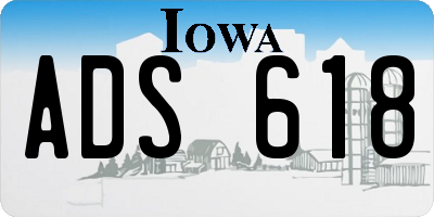 IA license plate ADS618