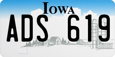 IA license plate ADS619