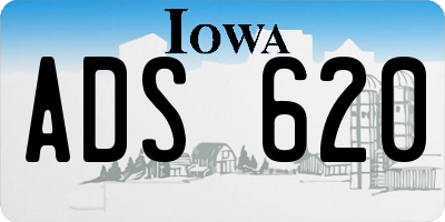 IA license plate ADS620
