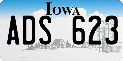 IA license plate ADS623
