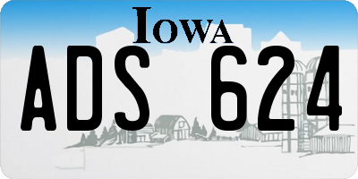IA license plate ADS624