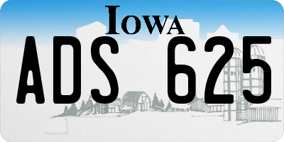 IA license plate ADS625