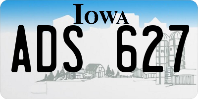 IA license plate ADS627