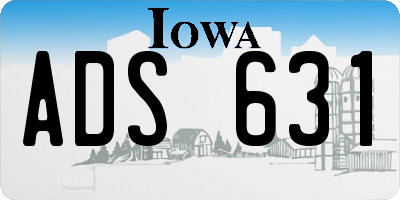 IA license plate ADS631