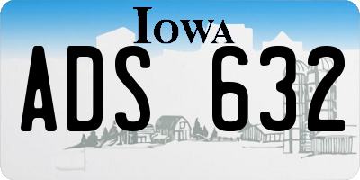IA license plate ADS632