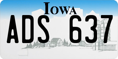 IA license plate ADS637