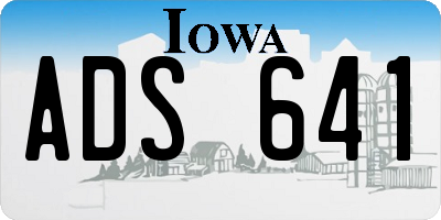 IA license plate ADS641