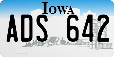 IA license plate ADS642