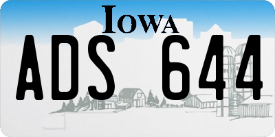 IA license plate ADS644
