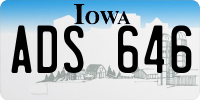 IA license plate ADS646