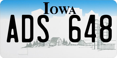 IA license plate ADS648