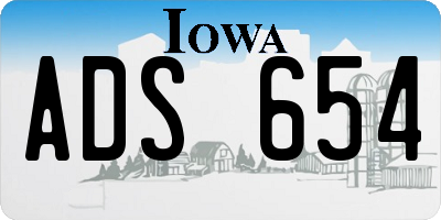 IA license plate ADS654