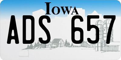 IA license plate ADS657