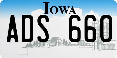 IA license plate ADS660