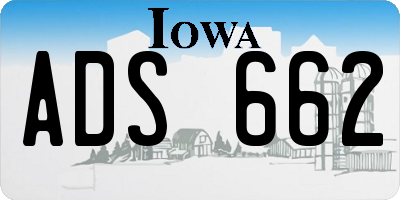IA license plate ADS662