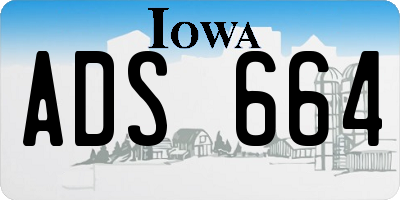 IA license plate ADS664