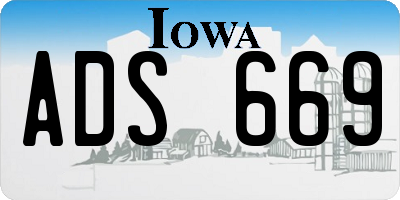 IA license plate ADS669