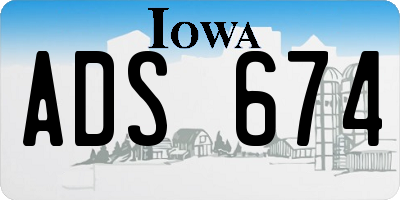 IA license plate ADS674
