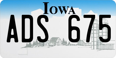 IA license plate ADS675