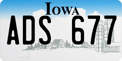 IA license plate ADS677