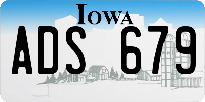 IA license plate ADS679