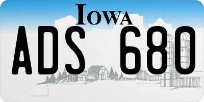 IA license plate ADS680